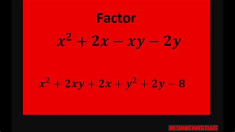 factors of x 2 x 6|factor x2 xy 2x 2y.